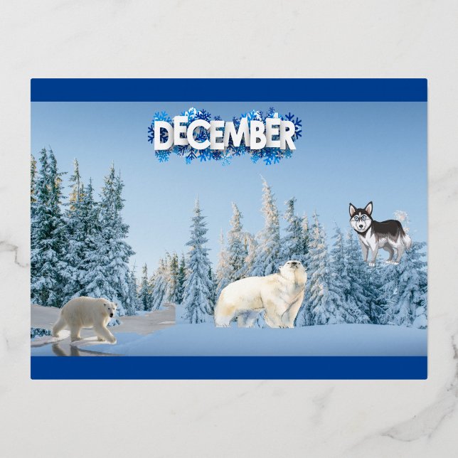 Dezember Folien Feiertagspostkarte ("Embrace the chill")