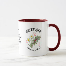 DEZEMBER Geburtsmonat Blume Individuelle Name Chri Tasse