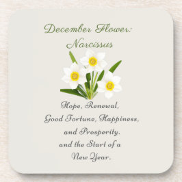 Dezember Geburtsmonat Blume Narcissus Elegante Getränkeuntersetzer