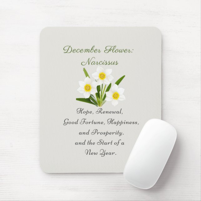 Dezember Geburtsmonat Blume Narcissus Elegante Mousepad (Mit Mouse)