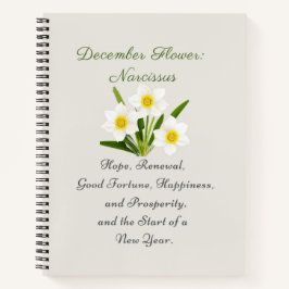 Dezember Geburtsmonat Blume Narcissus Elegante Notizbuch