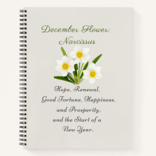 Dezember Geburtsmonat Blume Narcissus Elegante Notizbuch