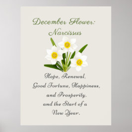 Dezember Geburtsmonat Blume Narcissus Elegante Poster