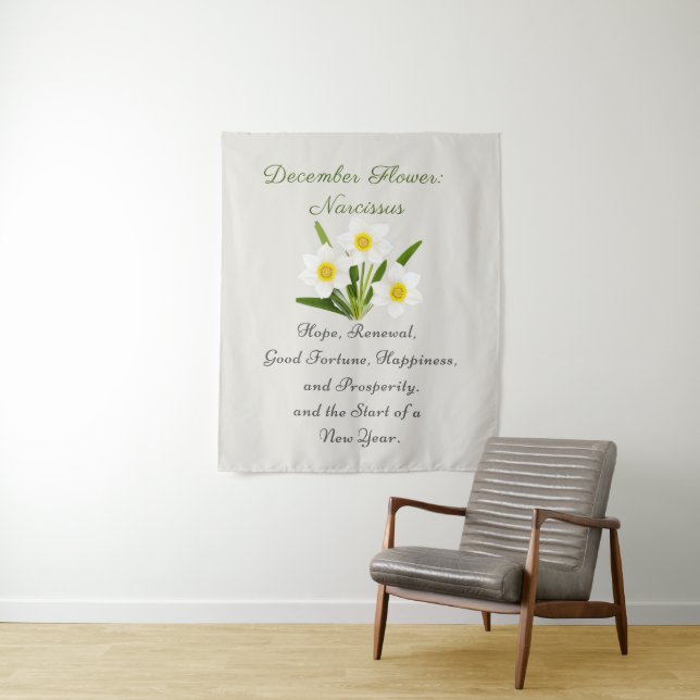 Dezember Geburtsmonat Blume Narcissus Elegante Wandteppich (Beispiel)