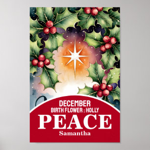 Dezember Geburtstag Blume Christliches Kinderzimme Poster