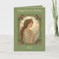 Dezember-Geburtstag Holly-Beeren im Jugendstil