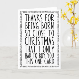 Dezember Geburtstag Weihnachtskarte Funny Karte