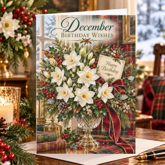 Dezember Geburtstags-Narzisse Winter Floral Geburt Karte