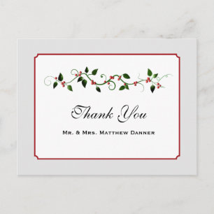 Dezember Hochzeit Vielen Dank Postcard Postkarte