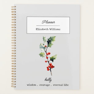 DEZEMBER HOLLY GEBURT BLUME PERSONALISIERT PLANER