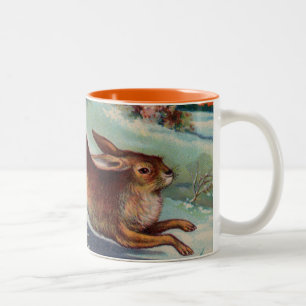 Dezember-Kaninchen-Tasse Zweifarbige Tasse