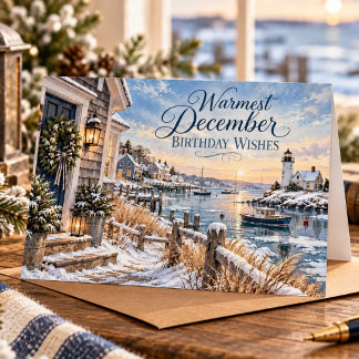 Dezember-Küsten-Geburtstags-Leuchtturm-Geburtstag Karte