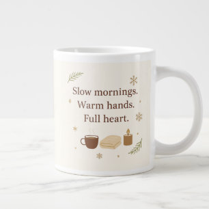 Dezember Morgen Langsame Morgen. Warme Hände. Jumbo-Tasse