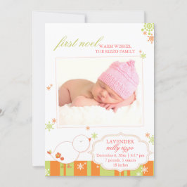 Dezember New Baby Girl Foto Geburtserklärung Feiertagskarte