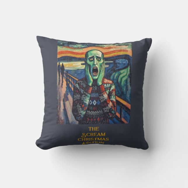 Dezember Not - Edvard Munch Weihnachtspulli Kissen (Vorderseite)