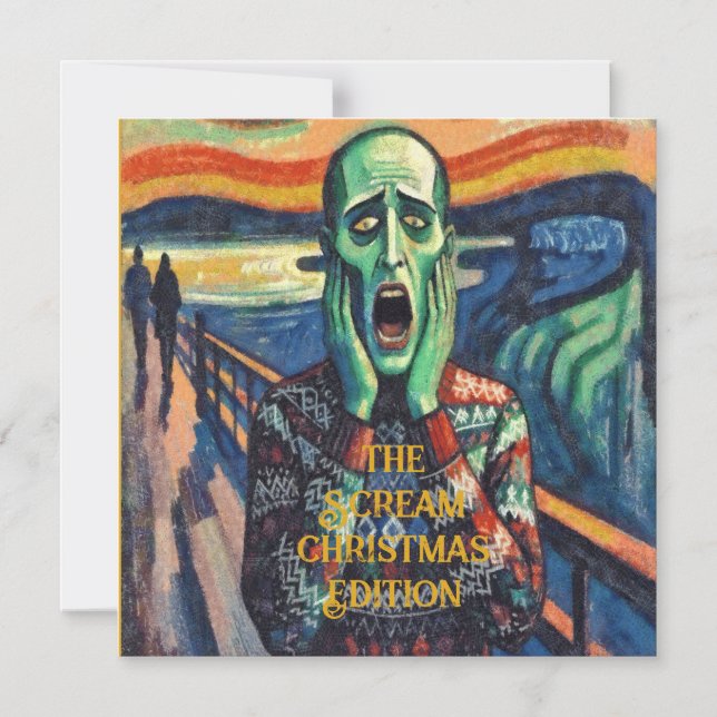 Dezember Not - Edvard Munch Weihnachtspulli Magneteinladung (Vorderseite)