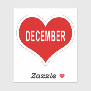DEZEMBER Rote Liebe Herz Vinyl Sticker