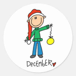 Dezember Runder Aufkleber