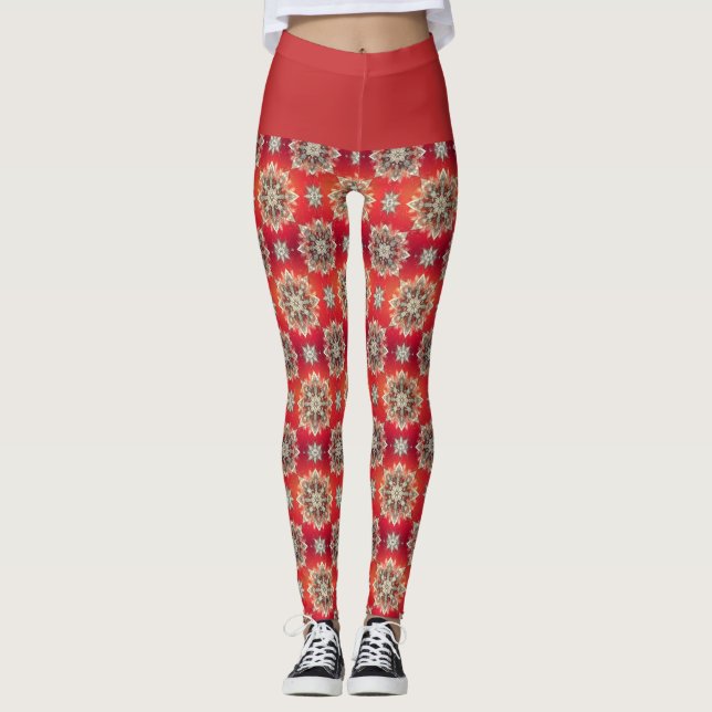 Dezember-Schneeflocken Leggings (Vorderseite)