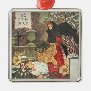 Dezember Silbernes Ornament