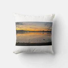 Dezember Sonnenaufgang - Portland, Maine Skyline Kissen