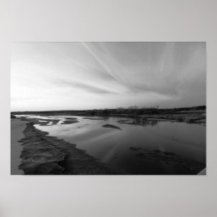 Dezember Sonnenuntergang am Cimarron River, Oklaho Poster