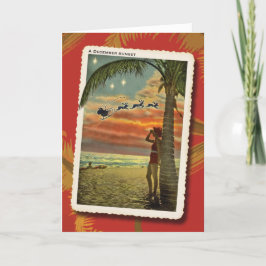 Dezember Sunset Christmas Card Feiertagskarte