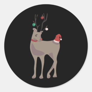 [Dezember] Weihnachtsrenne (12-Monats-Kalender C Runder Aufkleber