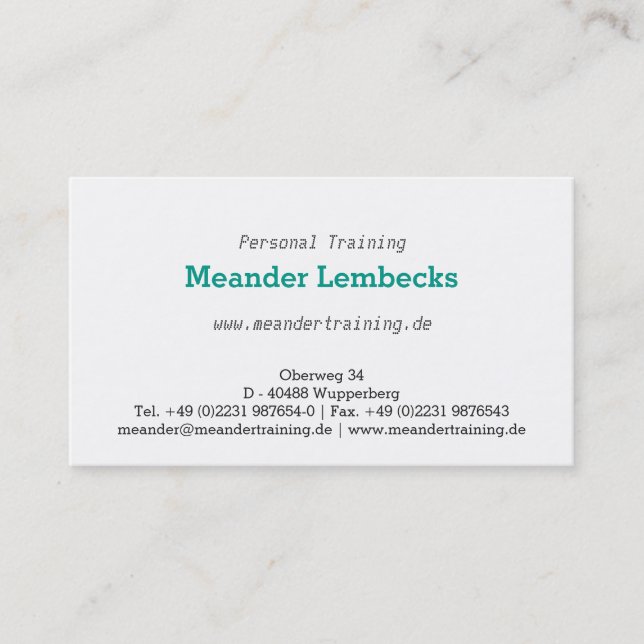 Dezent mit Punkt Visitenkarte (Vorderseite)