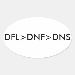 DFL > DNF > DNS OVALER AUFKLEBER