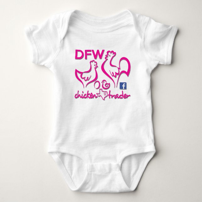 DFW Huhn-Händler/rosa Grafiken T-Shirt (Vorderseite)