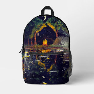 DG-Gemälde Lakeside Camping Bedruckter Rucksack