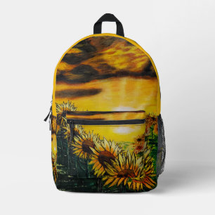 DG-Gemälde Sonnenblumenfelder Bedruckter Rucksack