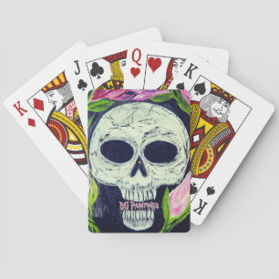 DG-Gemälde Totenkopf-Blume Spielkarten