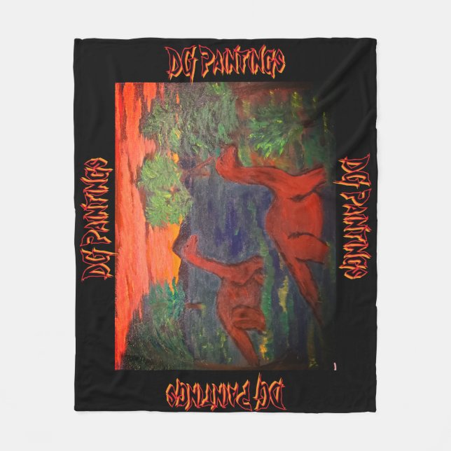 DG-Malereien Dinosauriertal Fleecedecke (Vorderseite)