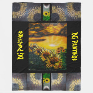 DG-Malgerei Sonnenblumenfelder-Decke Fleecedecke