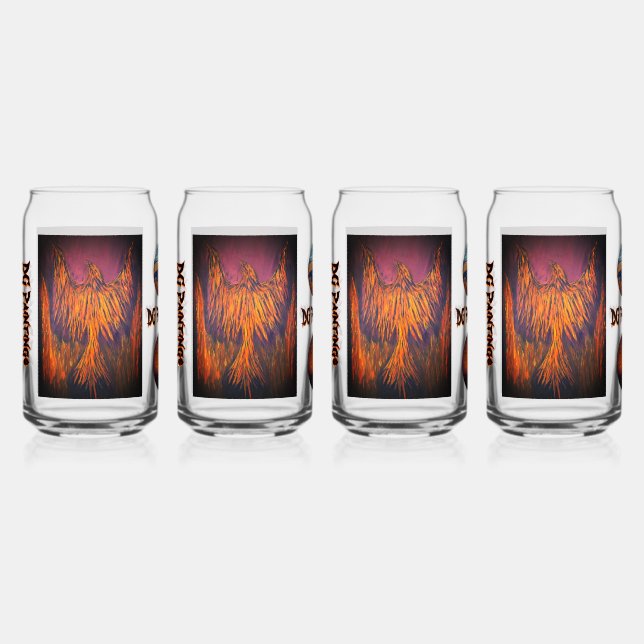 DG Paintings Fire Phoenix Drinkware Set Dosenglas (Vorderseite)