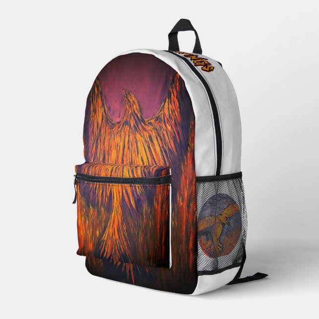 DG Paintings Fire Phoenix Rucksack (Rückseitige Ecke Rechts)