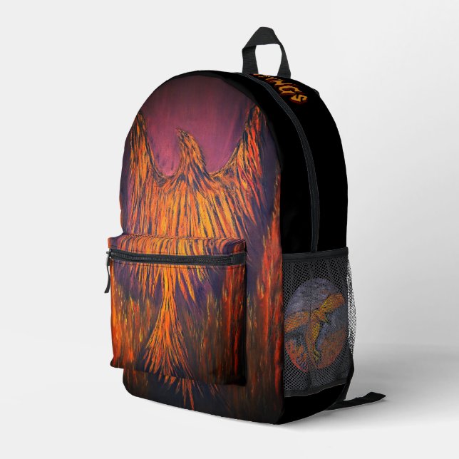 DG Paintings Fire Phoenix Rucksack V2 (Rückseitige Ecke Rechts)