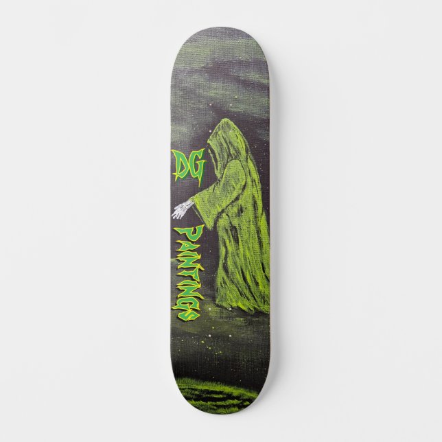 DG Paintings Grüner Schnitter Skateboard (Vorderseite)