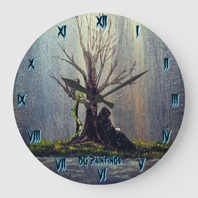 DG Paintings Resting Reaper Große Wanduhr (Vorderseite)
