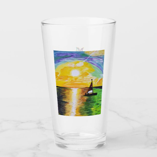 DG Paintings Sunset Sail Glas (Vorderseite)