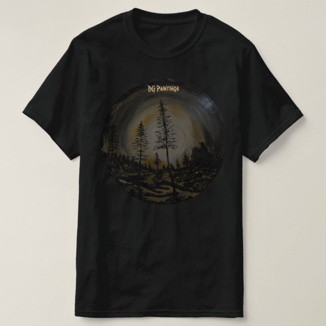 DG Paintings Wolf Moon Valley T-Shirt (Design vorne)