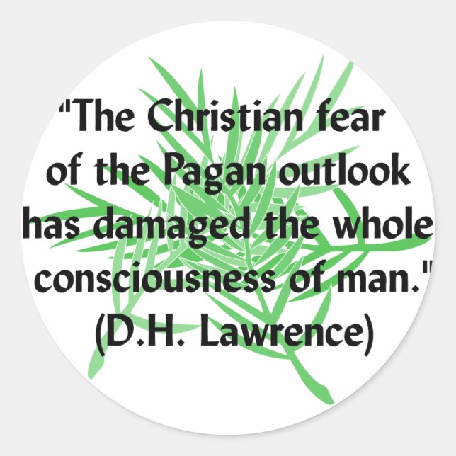 DH Lawrence Pagan Zitat Runder Aufkleber (Vorderseite)