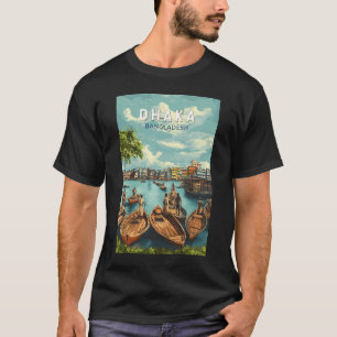 Dhaka Bangladesch Illustration Reise Kunst Vintage T-Shirt