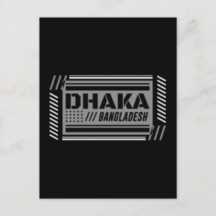 Dhaka Bangladesch Moderne Typografie Reise Design Postkarte