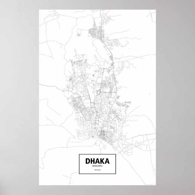 Dhaka, Bangladesch (schwarz auf weiß) Poster (Vorne)