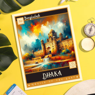 Dhaka, Bangladesch Vintage-Gemälde Postkarte