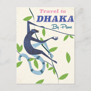Dhaka, Bangladesch Vintage-Urlaubsposter. Postkarte