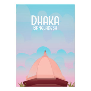 Dhaka Bangladesch Vintages Reiseplakat. Fotodruck